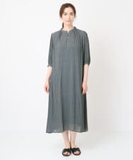 PREHW35490 CHRISTIAN AUJARD(クリスチャン・オジャール) [接触冷感･ドライタッチ]ギャザーデザインワンピース カーキ
