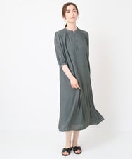 PREHW35490 CHRISTIAN AUJARD(クリスチャン・オジャール) [接触冷感･ドライタッチ]ギャザーデザインワンピース カーキ
