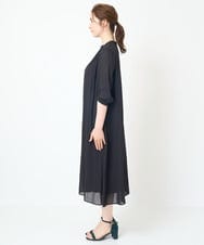 PREHW35490 CHRISTIAN AUJARD(クリスチャン・オジャール) [接触冷感･ドライタッチ]ギャザーデザインワンピース ブラック