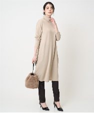 PRFAB51490 CHRISTIAN AUJARD(クリスチャン・オジャール) タートルネックニットワンピース ベージュ