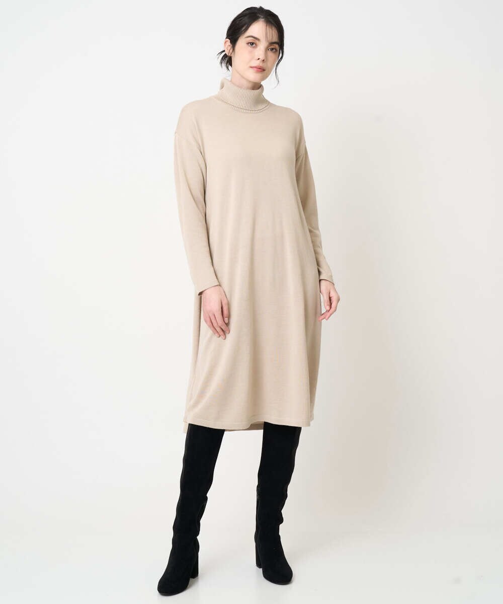 PRFAB51490 CHRISTIAN AUJARD(クリスチャン・オジャール) タートルネックニットワンピース ベージュ