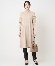 PRFAB51490 CHRISTIAN AUJARD(クリスチャン・オジャール) タートルネックニットワンピース ベージュ