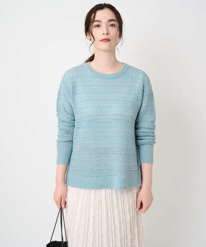 PRFAD18330 CHRISTIAN AUJARD ラメスパンコール長袖ニットプルオーバー