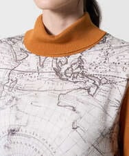 PRFAD32360 CHRISTIAN AUJARD(クリスチャン・オジャール) [アンサンブル対応]アートプリントドッキングニット ベージュ×オレンジ