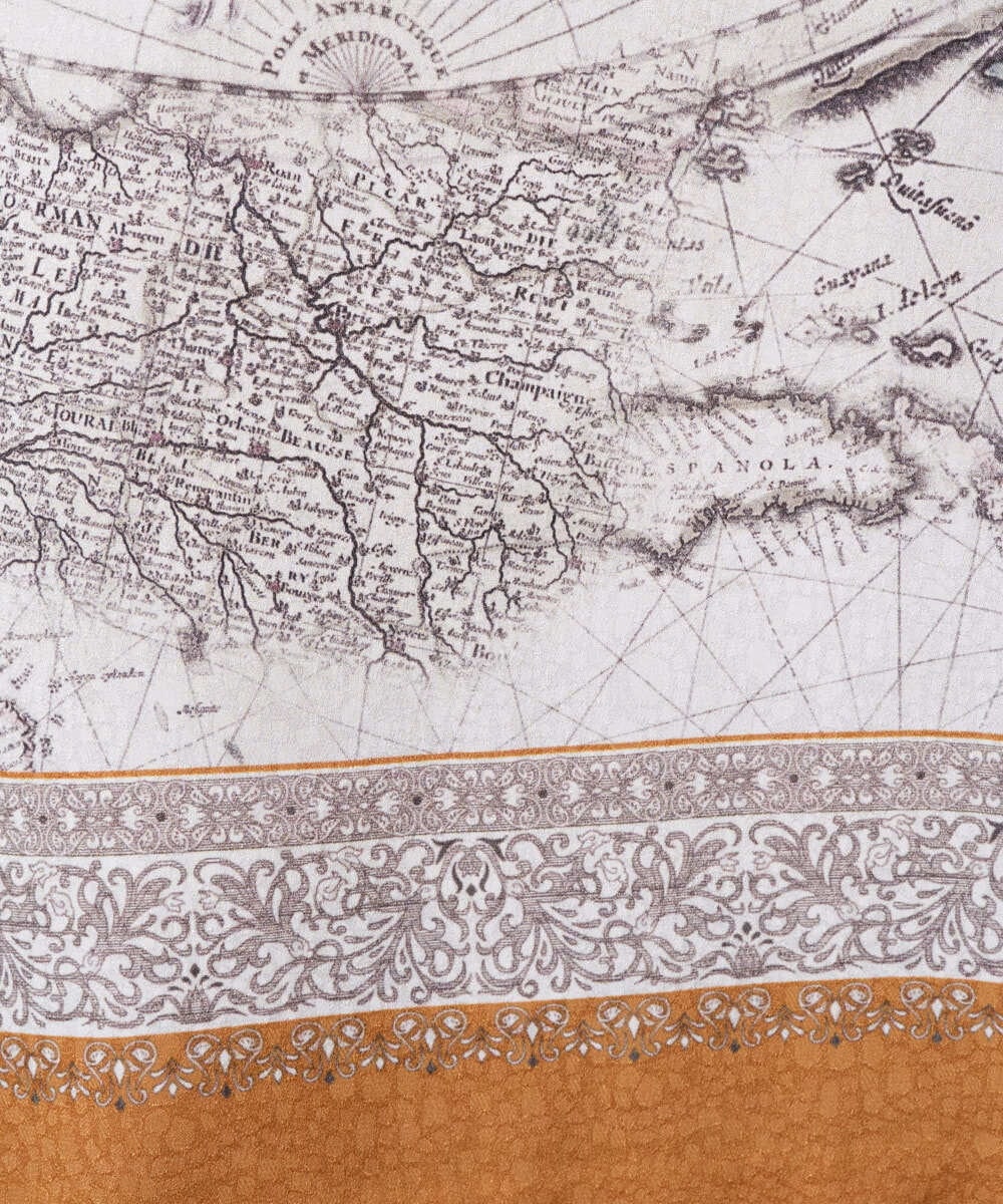 PRFAD32360 CHRISTIAN AUJARD(クリスチャン・オジャール) [アンサンブル対応]アートプリントドッキングニット ベージュ×オレンジ