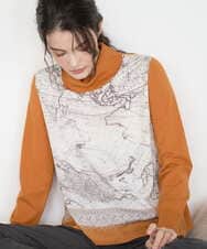 PRFAD32360 CHRISTIAN AUJARD(クリスチャン・オジャール) [アンサンブル対応]アートプリントドッキングニット ベージュ×オレンジ