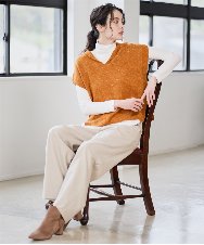 PRFAD33330 CHRISTIAN AUJARD(クリスチャン・オジャール) ホールガーメントニットベスト オレンジ