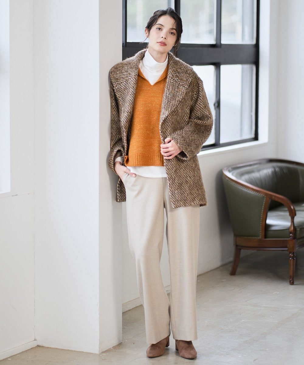 PRFAD33330 CHRISTIAN AUJARD(クリスチャン・オジャール) ホールガーメントニットベスト オレンジ