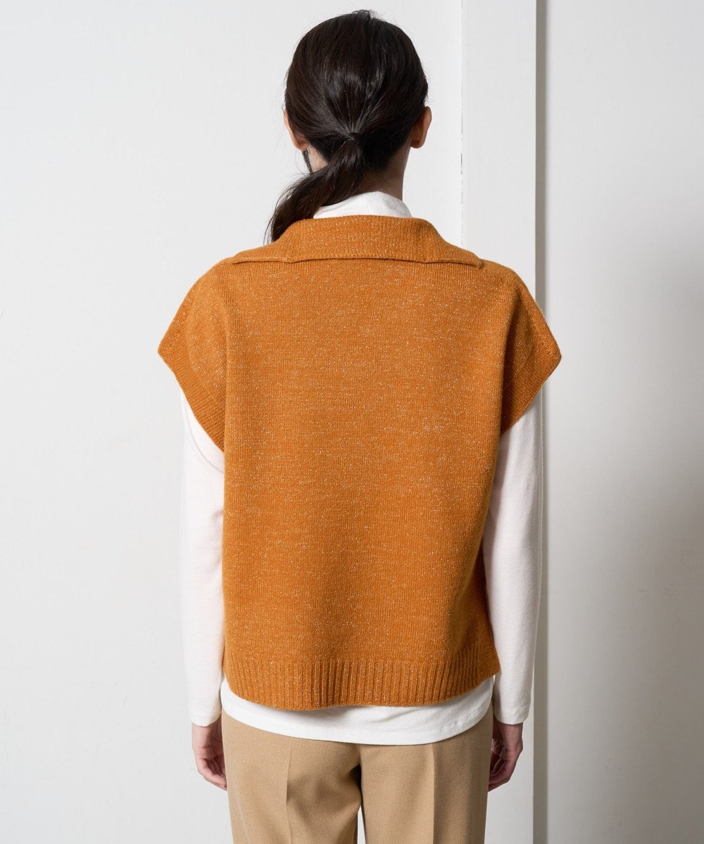 PRFAD33330 CHRISTIAN AUJARD(クリスチャン・オジャール) ホールガーメントニットベスト オレンジ
