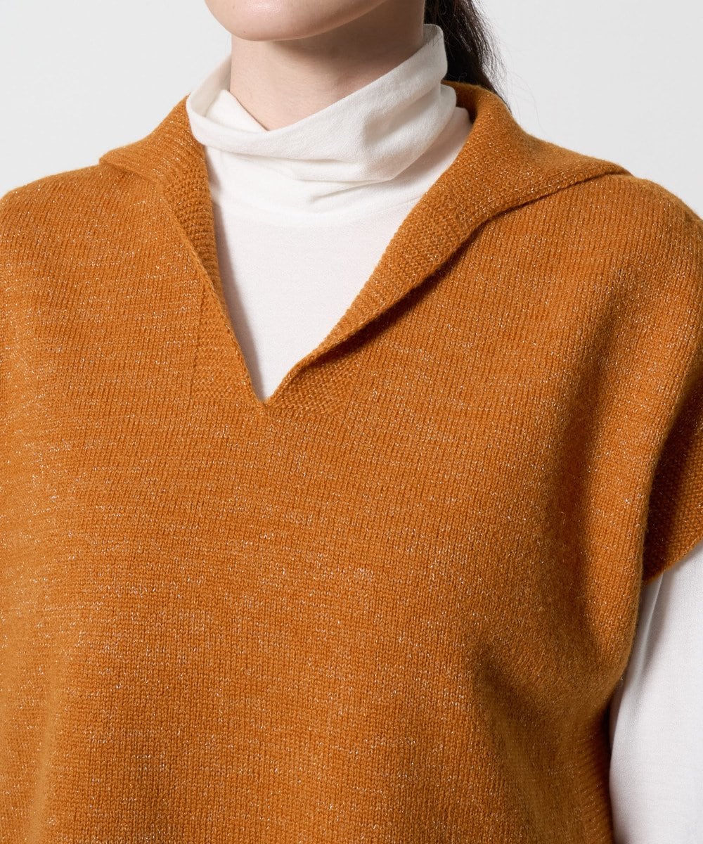 PRFAD33330 CHRISTIAN AUJARD(クリスチャン・オジャール) ホールガーメントニットベスト オレンジ