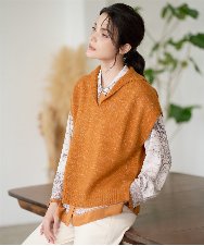 PRFAD33330 CHRISTIAN AUJARD(クリスチャン・オジャール) ホールガーメントニットベスト オレンジ