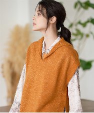 PRFAD33330 CHRISTIAN AUJARD(クリスチャン・オジャール) ホールガーメントニットベスト オレンジ