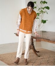 PRFAD33330 CHRISTIAN AUJARD(クリスチャン・オジャール) ホールガーメントニットベスト オレンジ