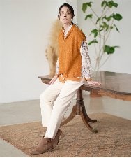 PRFAD33330 CHRISTIAN AUJARD(クリスチャン・オジャール) ホールガーメントニットベスト オレンジ