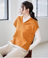 PRFAD33330 CHRISTIAN AUJARD(クリスチャン・オジャール) ホールガーメントニットベスト オレンジ