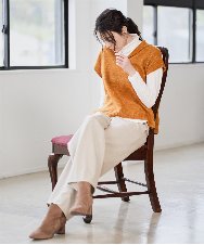 PRFAD33330 CHRISTIAN AUJARD(クリスチャン・オジャール) ホールガーメントニットベスト オレンジ