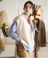 PRFAD33330 CHRISTIAN AUJARD(クリスチャン・オジャール) ホールガーメントニットベスト アイボリー