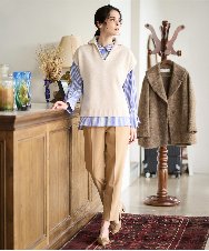 PRFAD33330 CHRISTIAN AUJARD(クリスチャン・オジャール) ホールガーメントニットベスト アイボリー