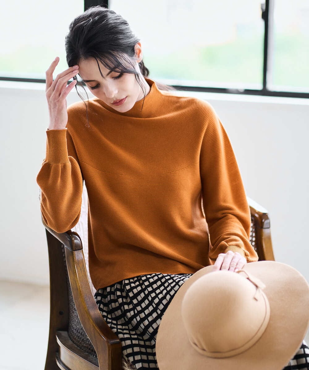 PRFAD36290 CHRISTIAN AUJARD(クリスチャン・オジャール) ホールガーメントニットプルオーバー オレンジ