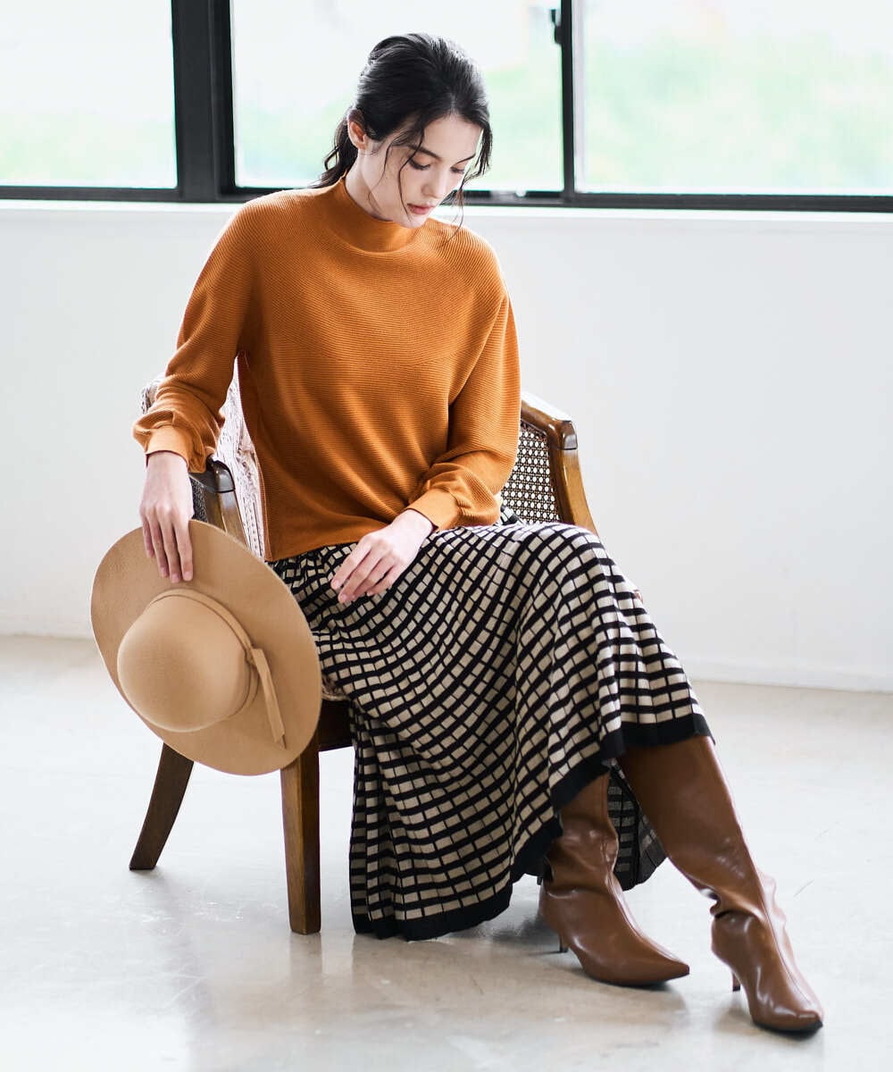 PRFAD36290 CHRISTIAN AUJARD(クリスチャン・オジャール) ホールガーメントニットプルオーバー オレンジ