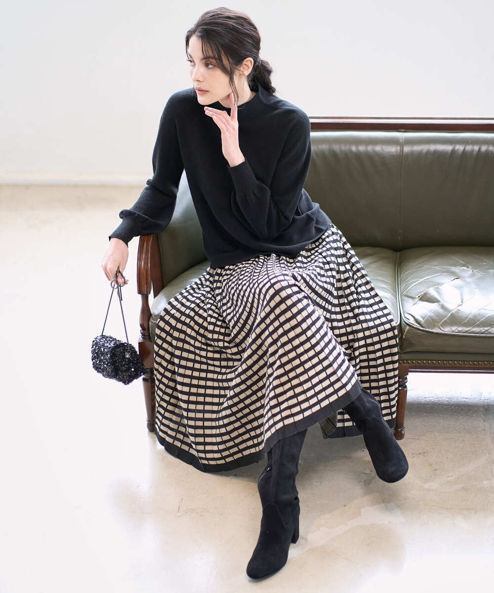 PRFAD36290 CHRISTIAN AUJARD(クリスチャン・オジャール) ホールガーメントニットプルオーバー ブラック