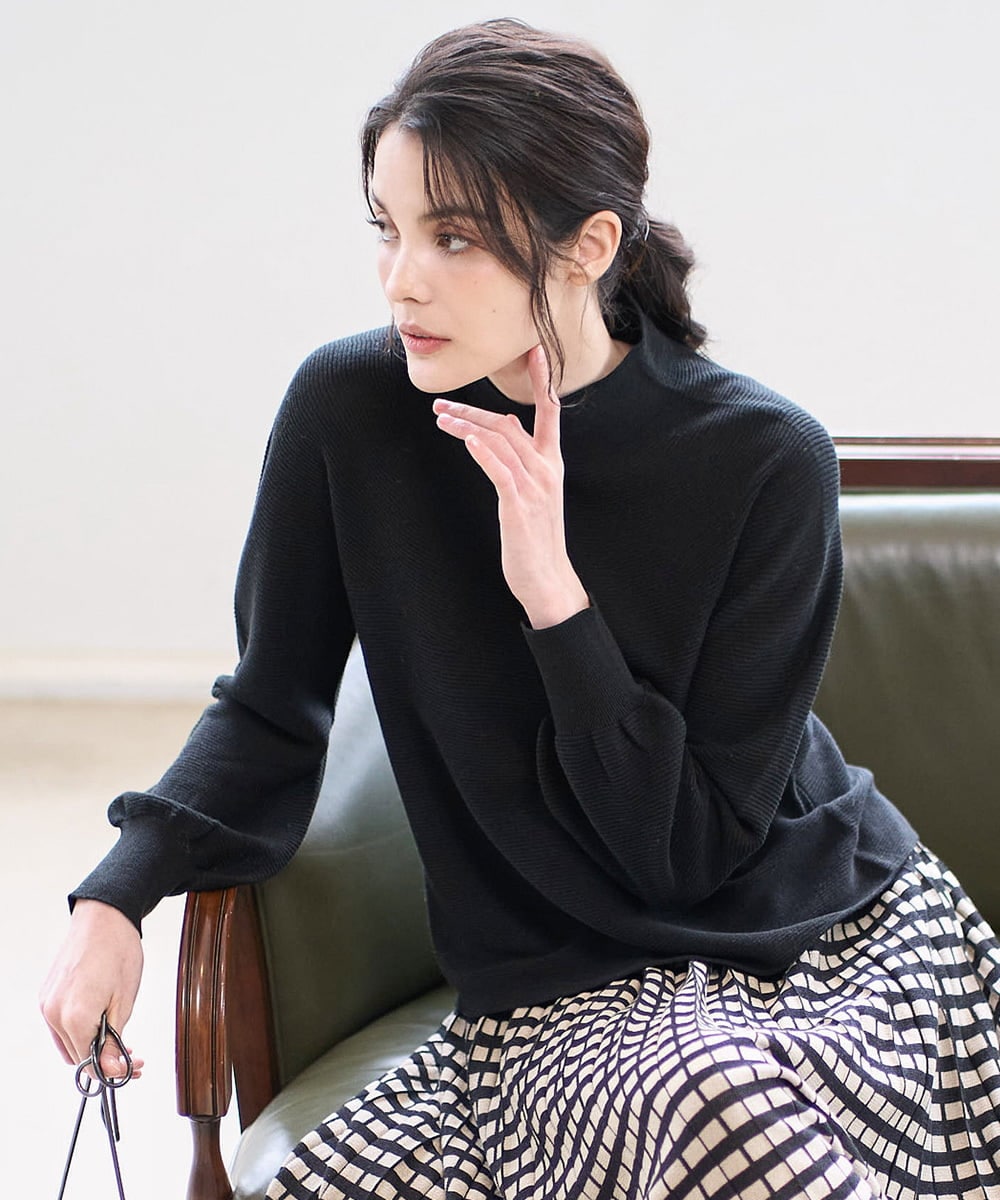 PRFAD36290 CHRISTIAN AUJARD(クリスチャン・オジャール) ホールガーメントニットプルオーバー ブラック