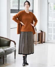 PRFAD37400 CHRISTIAN AUJARD(クリスチャン・オジャール) [アンサンブル対応]カシミヤシルクニット オレンジ