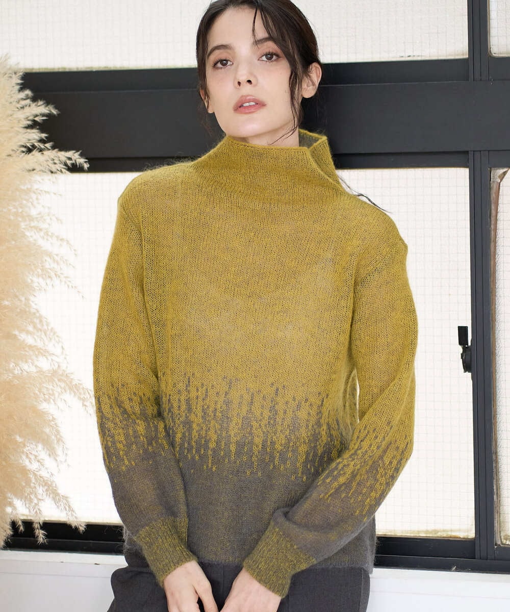 PRFAD41360 CHRISTIAN AUJARD(クリスチャン・オジャール) グラデーションニットプルオーバー マスタード