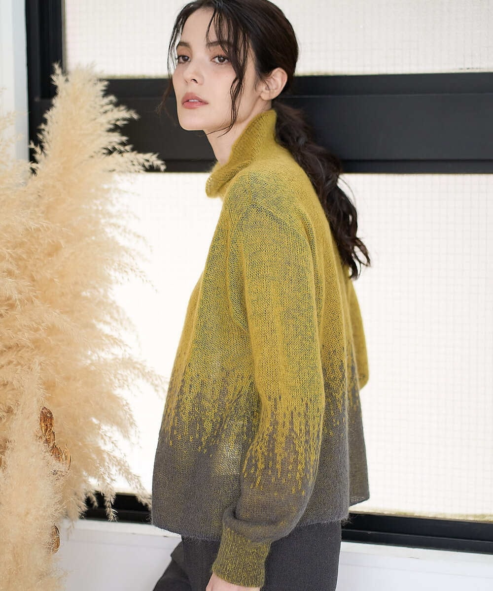 PRFAD41360 CHRISTIAN AUJARD(クリスチャン・オジャール) グラデーションニットプルオーバー マスタード