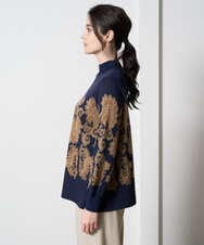 PRFAD45430 CHRISTIAN AUJARD(クリスチャン・オジャール) ペイズリージャガードニット ネイビー×ブラウン