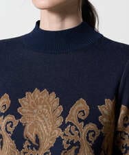 PRFAD45430 CHRISTIAN AUJARD(クリスチャン・オジャール) ペイズリージャガードニット ネイビー×ブラウン