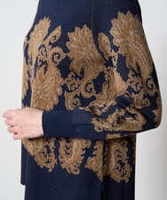 PRFAD45430 CHRISTIAN AUJARD(クリスチャン・オジャール) ペイズリージャガードニット ネイビー×ブラウン