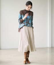 PRFAD45430 CHRISTIAN AUJARD(クリスチャン・オジャール) ペイズリージャガードニット ブラウン×ブルー