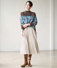 PRFAD45430 CHRISTIAN AUJARD(クリスチャン・オジャール) ペイズリージャガードニット ブラウン×ブルー