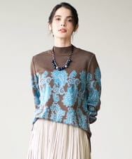 PRFAD45430 CHRISTIAN AUJARD(クリスチャン・オジャール) ペイズリージャガードニット ブラウン×ブルー