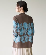 PRFAD45430 CHRISTIAN AUJARD(クリスチャン・オジャール) ペイズリージャガードニット ブラウン×ブルー