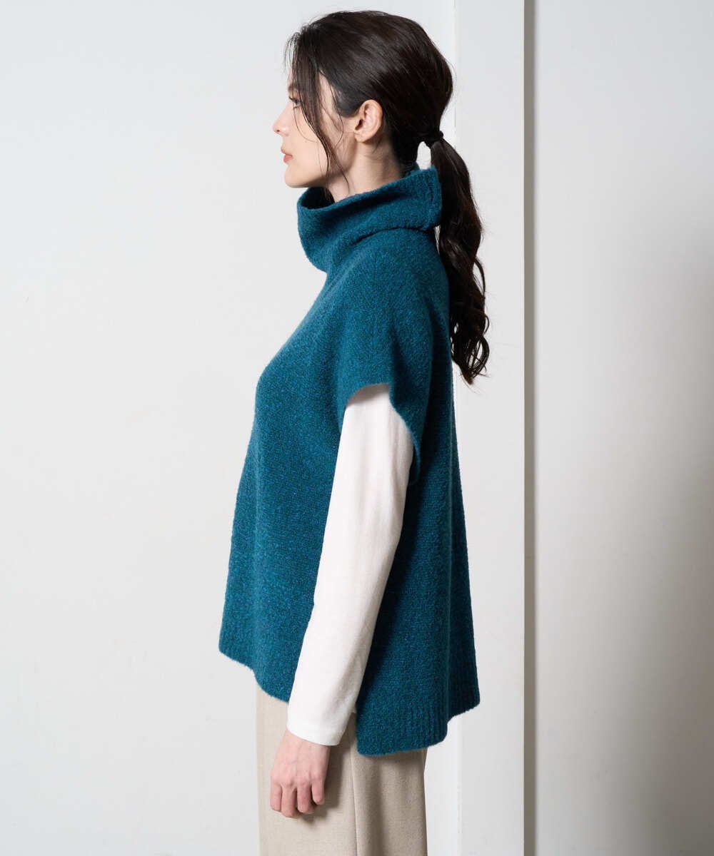 PRFAD46360 CHRISTIAN AUJARD(クリスチャン・オジャール) オフタートルニットベスト ブルーグリーン