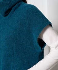 PRFAD46360 CHRISTIAN AUJARD(クリスチャン・オジャール) オフタートルニットベスト ブルーグリーン