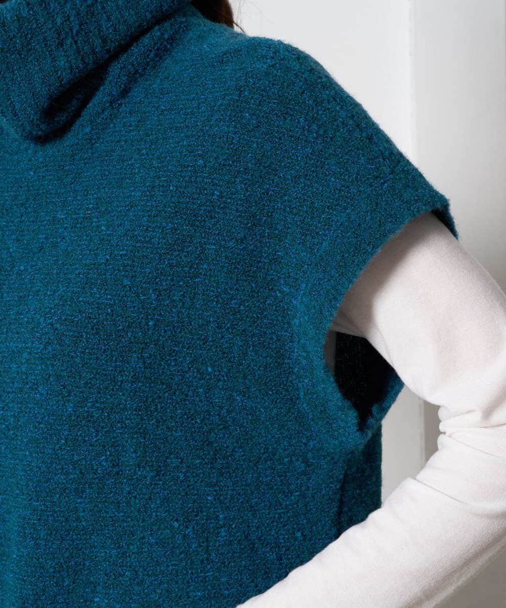 PRFAD46360 CHRISTIAN AUJARD(クリスチャン・オジャール) オフタートルニットベスト ブルーグリーン