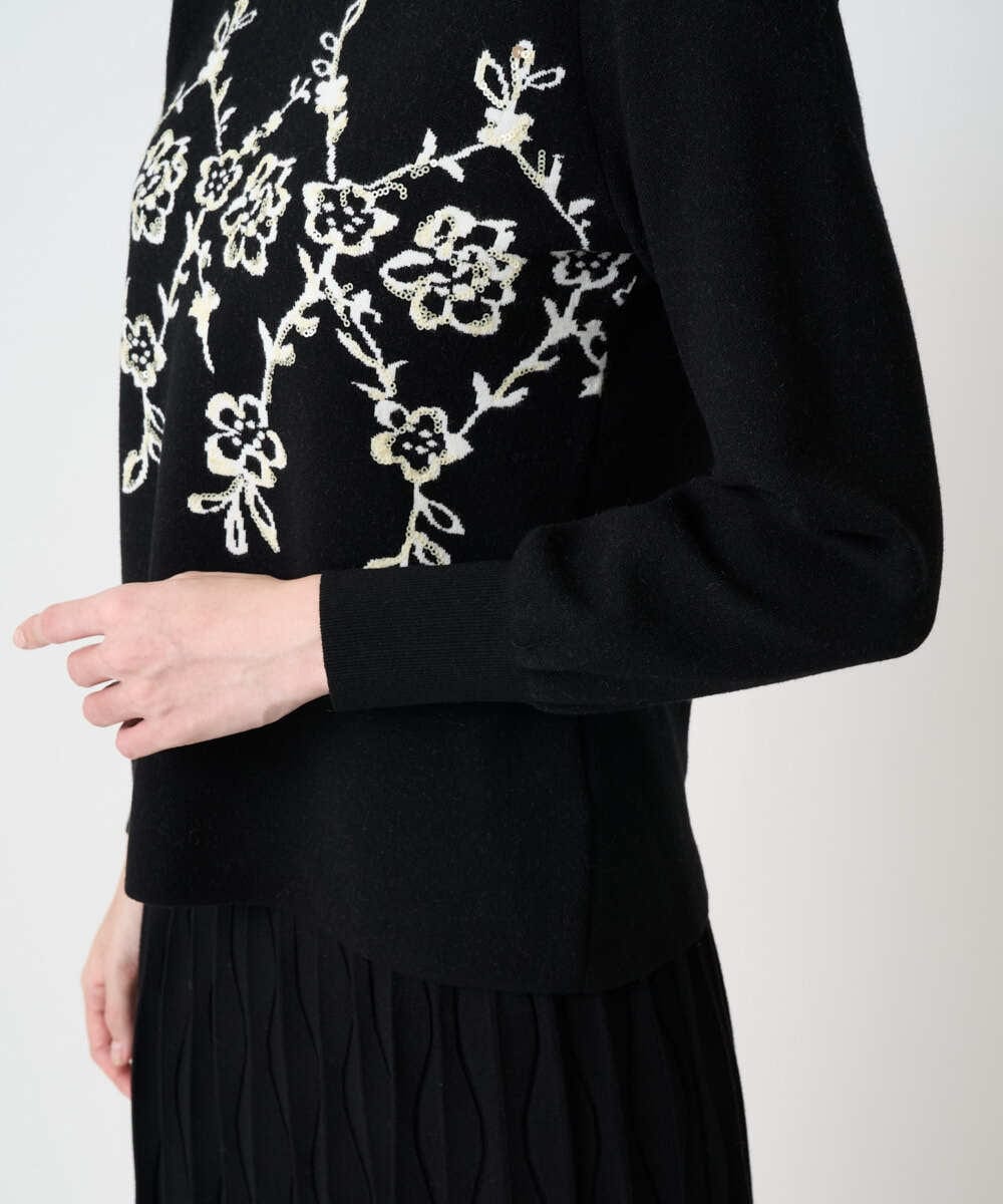 PRFCD02470 CHRISTIAN AUJARD(クリスチャン・オジャール) ジャガードニットプルオーバー ブラック