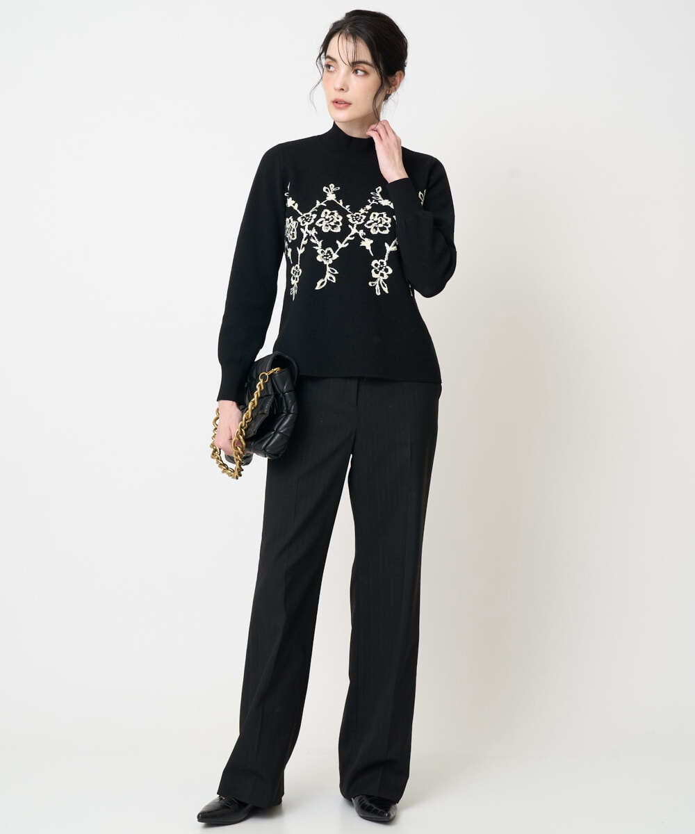 PRFCD02470 CHRISTIAN AUJARD(クリスチャン・オジャール) ジャガードニットプルオーバー ブラック