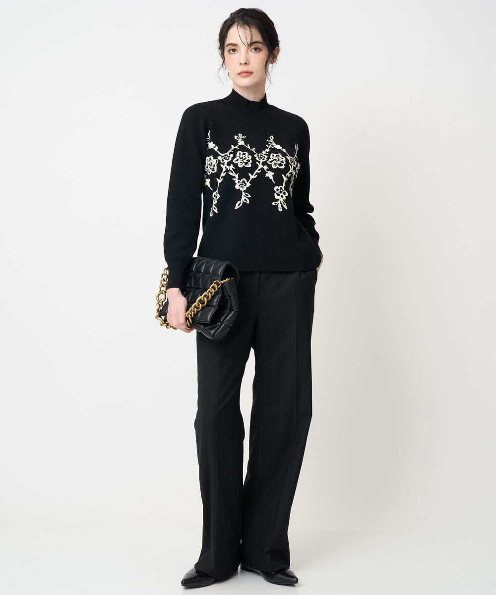 PRFCD02470 CHRISTIAN AUJARD(クリスチャン・オジャール) ジャガードニットプルオーバー ブラック