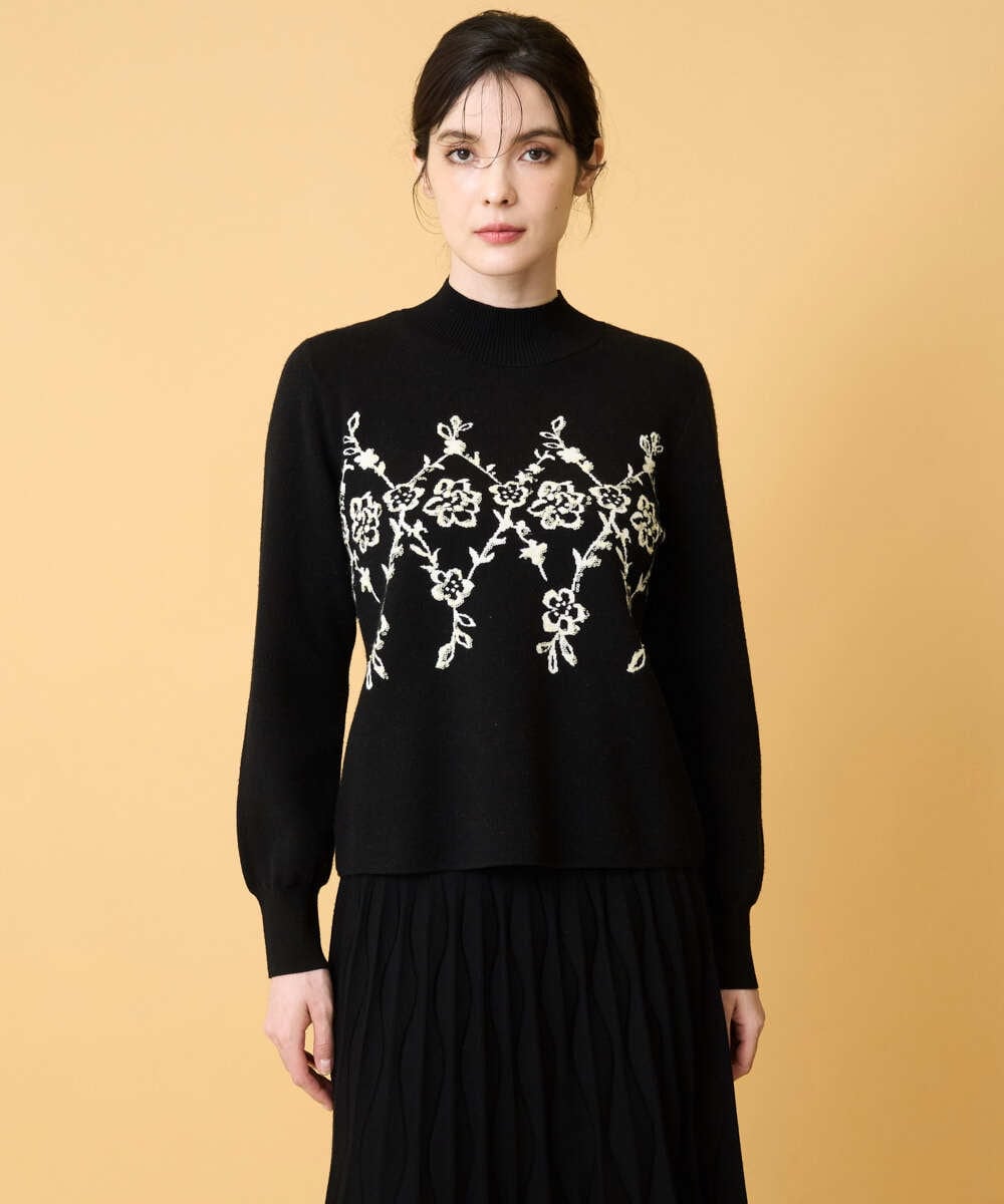 PRFCD02470 CHRISTIAN AUJARD(クリスチャン・オジャール) ジャガードニットプルオーバー ブラック