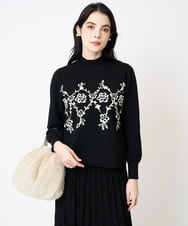 PRFCD02470 CHRISTIAN AUJARD(クリスチャン・オジャール) ジャガードニットプルオーバー ブラック