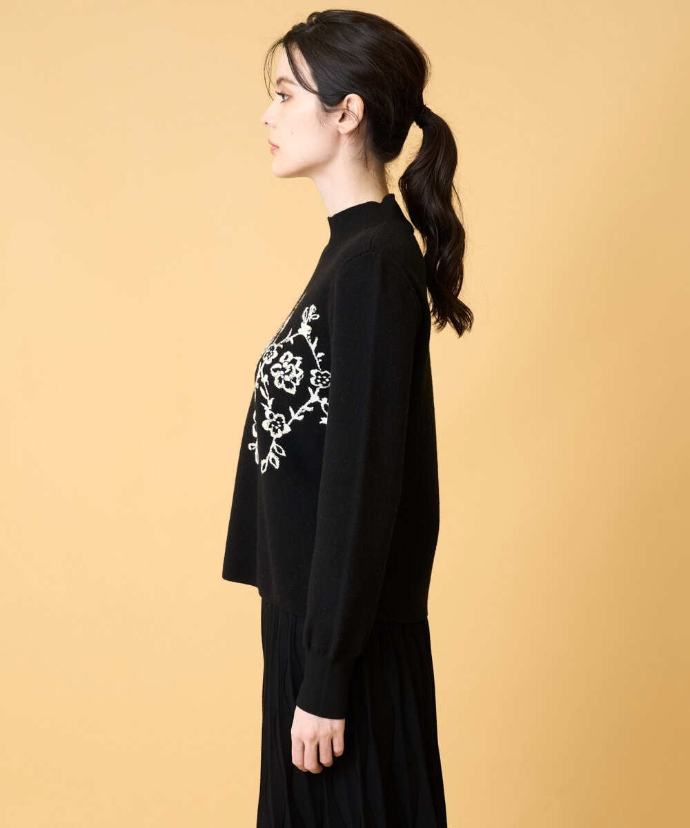 PRFCD02470 CHRISTIAN AUJARD(クリスチャン・オジャール) ジャガードニットプルオーバー ブラック