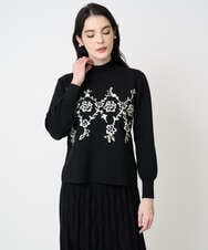 PRFCD02470 CHRISTIAN AUJARD(クリスチャン・オジャール) ジャガードニットプルオーバー ブラック