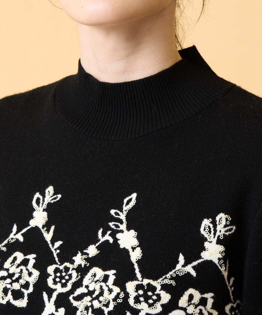 PRFCD02470 CHRISTIAN AUJARD(クリスチャン・オジャール) ジャガードニットプルオーバー ブラック