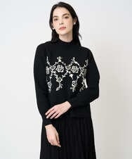 PRFCD02470 CHRISTIAN AUJARD(クリスチャン・オジャール) ジャガードニットプルオーバー ブラック