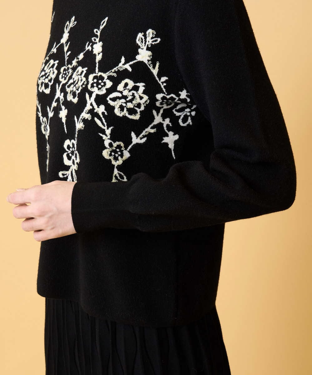 PRFCD02470 CHRISTIAN AUJARD(クリスチャン・オジャール) ジャガードニットプルオーバー ブラック