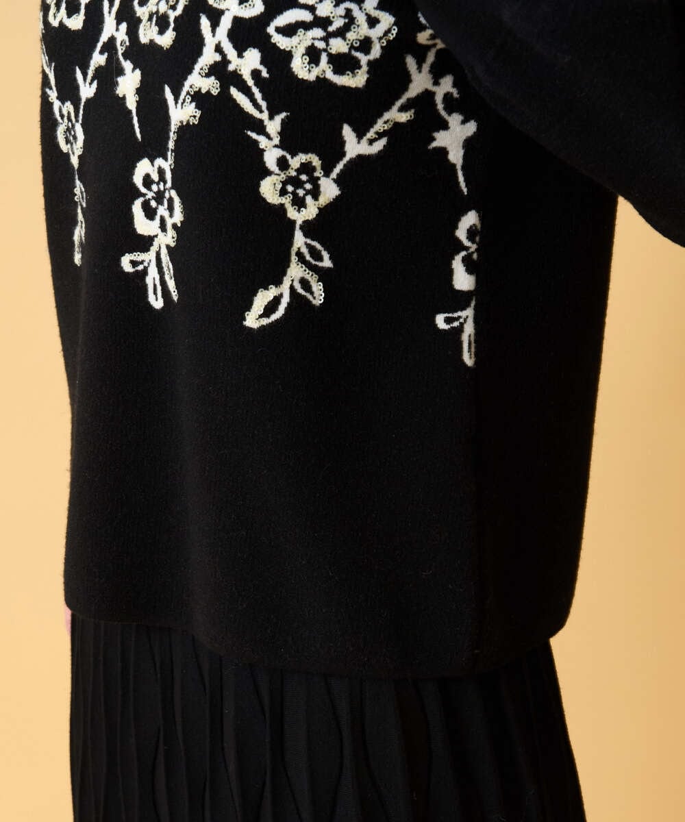 PRFCD02470 CHRISTIAN AUJARD(クリスチャン・オジャール) ジャガードニットプルオーバー ブラック